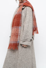 Load image into Gallery viewer, Vintage x Orange Plaid Mohair Scarf