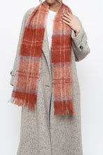Load image into Gallery viewer, Vintage x Orange Plaid Mohair Scarf
