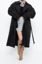 Load image into Gallery viewer, Vintage x Black Cotton-blend Trench Coat (S-L)