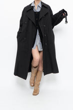 Load image into Gallery viewer, Vintage x Black Cotton-blend Trench Coat (S-L)