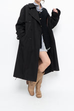 Load image into Gallery viewer, Vintage x Black Cotton-blend Trench Coat (S-L)