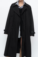 Load image into Gallery viewer, Vintage x Black Cotton-blend Trench Coat (S-L)