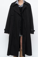 Load image into Gallery viewer, Vintage x Black Cotton-blend Trench Coat (S-L)