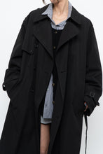 Load image into Gallery viewer, Vintage x Black Cotton-blend Trench Coat (S-L)