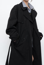 Load image into Gallery viewer, Vintage x Black Cotton-blend Trench Coat (S-L)