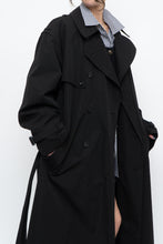Load image into Gallery viewer, Vintage x Black Cotton-blend Trench Coat (S-L)