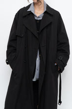 Load image into Gallery viewer, Vintage x Black Cotton-blend Trench Coat (S-L)