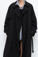 Load image into Gallery viewer, Vintage x Black Cotton-blend Trench Coat (S-L)