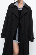 Load image into Gallery viewer, Vintage x Black Cotton-blend Trench Coat (S-L)