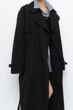 Load image into Gallery viewer, Vintage x Black Cotton-blend Trench Coat (S-L)
