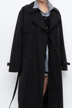 Load image into Gallery viewer, Vintage x Black Cotton-blend Trench Coat (S-L)