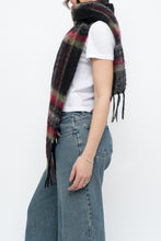 Load image into Gallery viewer, Vintage x Black Plaid Mohair Scarf