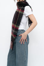 Load image into Gallery viewer, Vintage x Black Plaid Mohair Scarf