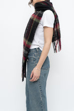 Load image into Gallery viewer, Vintage x Black Plaid Mohair Scarf