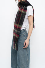 Load image into Gallery viewer, Vintage x Black Plaid Mohair Scarf