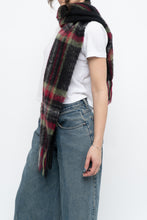 Load image into Gallery viewer, Vintage x Black Plaid Mohair Scarf