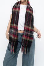 Load image into Gallery viewer, Vintage x Black Plaid Mohair Scarf