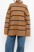 Load image into Gallery viewer, RW &amp; CO x Soft Tan Striped Knit Turtleneck (S-XL)