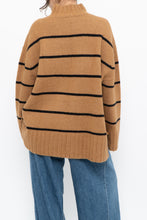 Load image into Gallery viewer, RW &amp; CO x Soft Tan Striped Knit Turtleneck (S-XL)