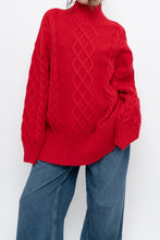 Load image into Gallery viewer, Modern x MINIMUM Red Cableknit Oversized Turtleneck (S-XL)