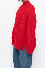 Load image into Gallery viewer, Modern x MINIMUM Red Cableknit Oversized Turtleneck (S-XL)