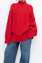 Load image into Gallery viewer, Modern x MINIMUM Red Cableknit Oversized Turtleneck (S-XL)
