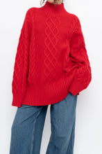 Load image into Gallery viewer, Modern x MINIMUM Red Cableknit Oversized Turtleneck (S-XL)