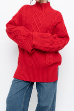 Load image into Gallery viewer, Modern x MINIMUM Red Cableknit Oversized Turtleneck (S-XL)