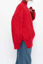 Load image into Gallery viewer, Modern x MINIMUM Red Cableknit Oversized Turtleneck (S-XL)