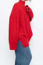 Load image into Gallery viewer, Modern x MINIMUM Red Cableknit Oversized Turtleneck (S-XL)