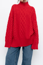 Load image into Gallery viewer, Modern x MINIMUM Red Cableknit Oversized Turtleneck (S-XL)