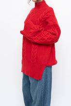 Load image into Gallery viewer, Modern x MINIMUM Red Cableknit Oversized Turtleneck (S-XL)