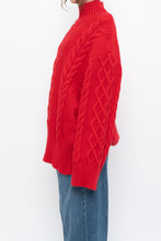 Load image into Gallery viewer, Modern x MINIMUM Red Cableknit Oversized Turtleneck (S-XL)