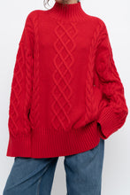 Load image into Gallery viewer, Modern x MINIMUM Red Cableknit Oversized Turtleneck (S-XL)