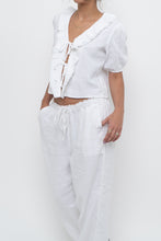 Load image into Gallery viewer, LITTLE MOON x Deadstock White Cotton Soft Front-tie Blouse (XS, S)