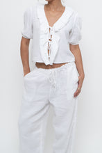 Load image into Gallery viewer, LITTLE MOON x Deadstock White Cotton Soft Front-tie Blouse (XS, S)