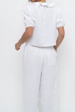 Load image into Gallery viewer, LITTLE MOON x Deadstock White Cotton Soft Front-tie Blouse (XS, S)