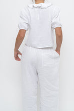 Load image into Gallery viewer, LITTLE MOON x Deadstock White Cotton Soft Front-tie Blouse (XS, S)