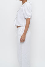 Load image into Gallery viewer, LITTLE MOON x Deadstock White Cotton Soft Front-tie Blouse (XS, S)