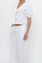Load image into Gallery viewer, LITTLE MOON x Deadstock White Cotton Soft Front-tie Blouse (XS, S)