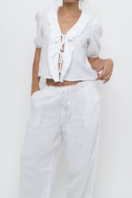 Load image into Gallery viewer, LITTLE MOON x Deadstock White Cotton Soft Front-tie Blouse (XS, S)