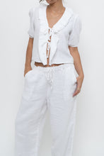 Load image into Gallery viewer, LITTLE MOON x Deadstock White Cotton Soft Front-tie Blouse (XS, S)