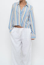 Load image into Gallery viewer, Vintage x Blue Multicolour Striped Reworked Cropped Buttonup (XS-L)