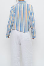 Load image into Gallery viewer, Vintage x Blue Multicolour Striped Reworked Cropped Buttonup (XS-L)