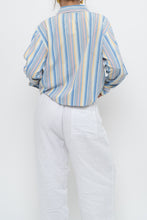 Load image into Gallery viewer, Vintage x Blue Multicolour Striped Reworked Cropped Buttonup (XS-L)