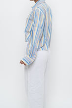 Load image into Gallery viewer, Vintage x Blue Multicolour Striped Reworked Cropped Buttonup (XS-L)