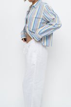 Load image into Gallery viewer, Vintage x Blue Multicolour Striped Reworked Cropped Buttonup (XS-L)