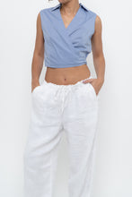 Load image into Gallery viewer, Vintage x Made in USA x LAUNDRY BY SHELLI SEGAL Blue Cropped Wrap Tank (S)