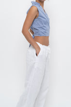 Load image into Gallery viewer, Vintage x Made in USA x LAUNDRY BY SHELLI SEGAL Blue Cropped Wrap Tank (S)