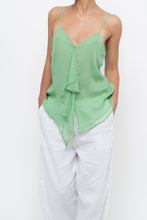 Load image into Gallery viewer, Vintage x LA SENZA Green Flowy Silk Tank (S)